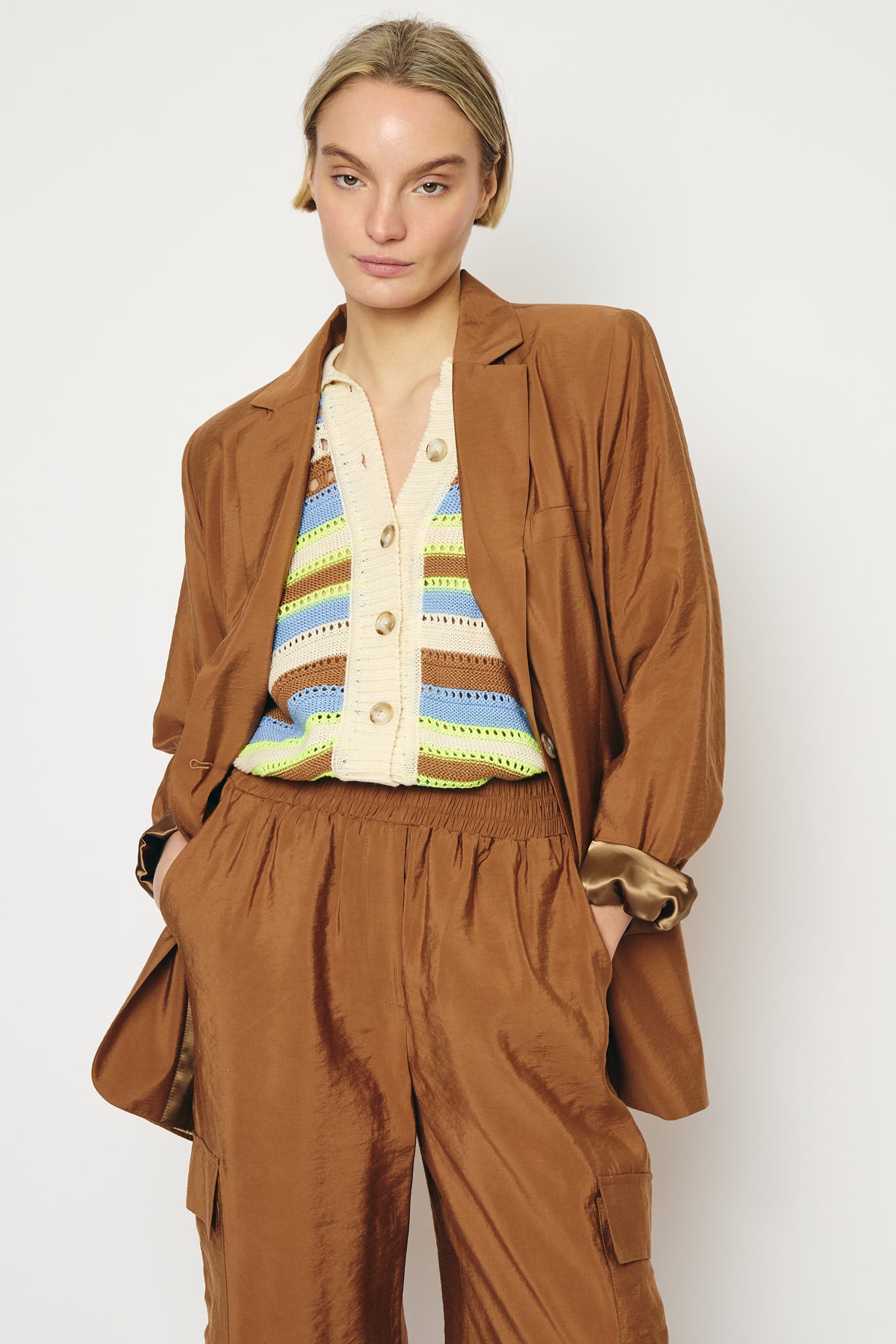 RE/BORN Antwerp Astro Casablanca Cupro jacket Camel