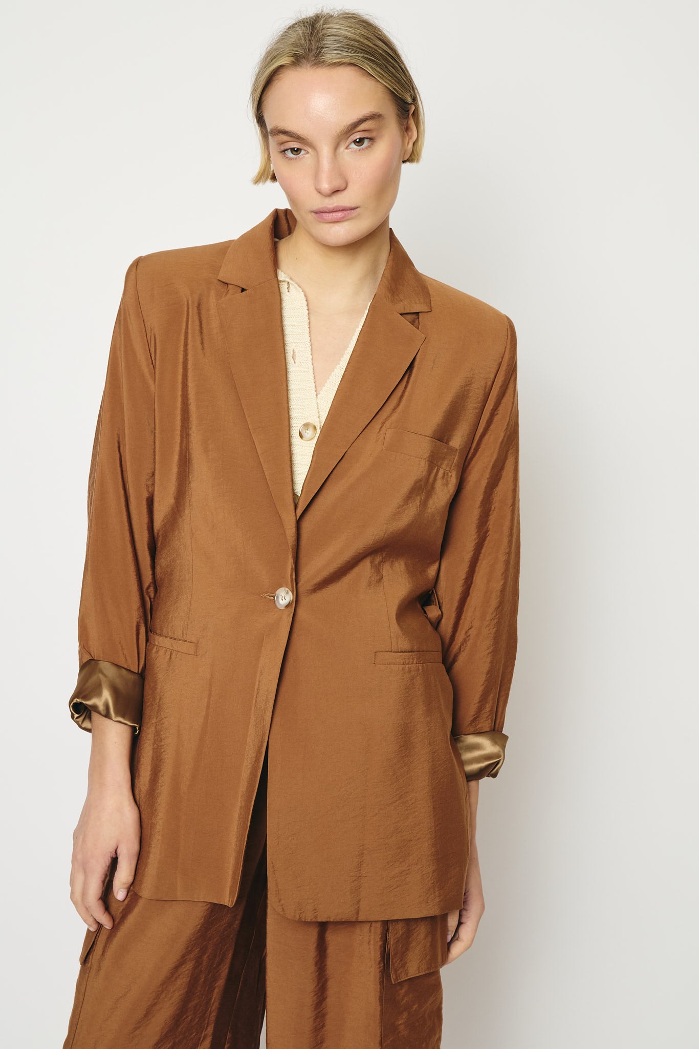 RE/BORN Antwerp Astro Casablanca Cupro jacket Camel
