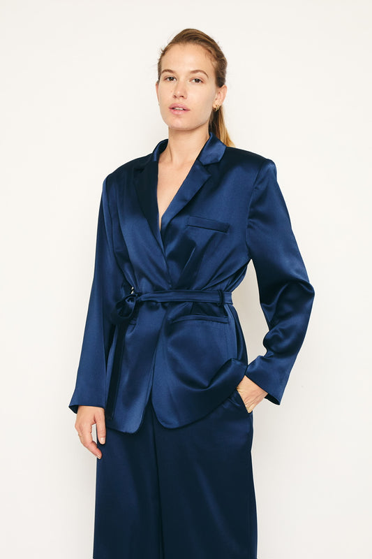 RE/BORN Antwerp Astro Satin jacket Dark Blue
