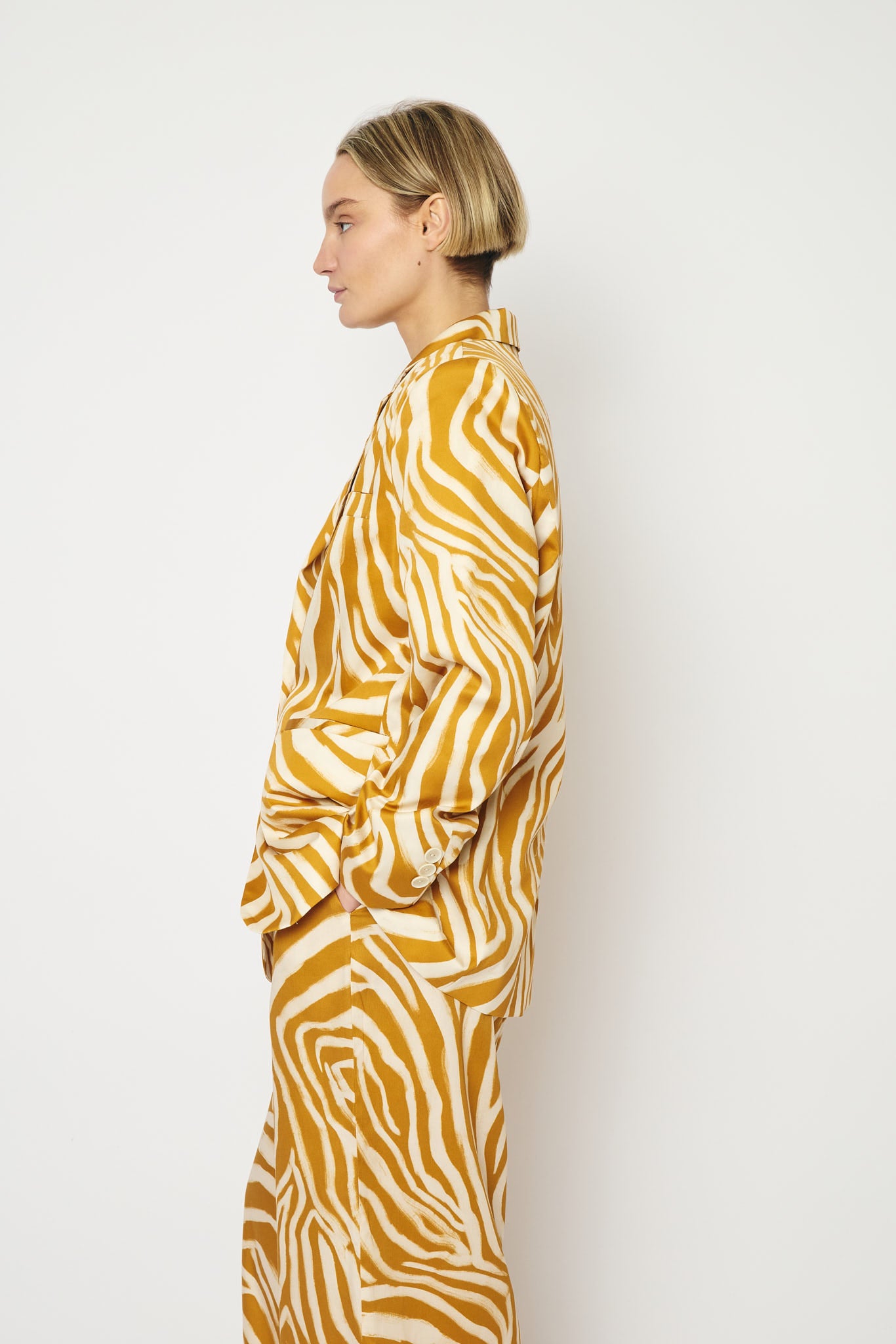 RE/BORN Antwerp Astro zebra print jacket Zebra Dark Blue