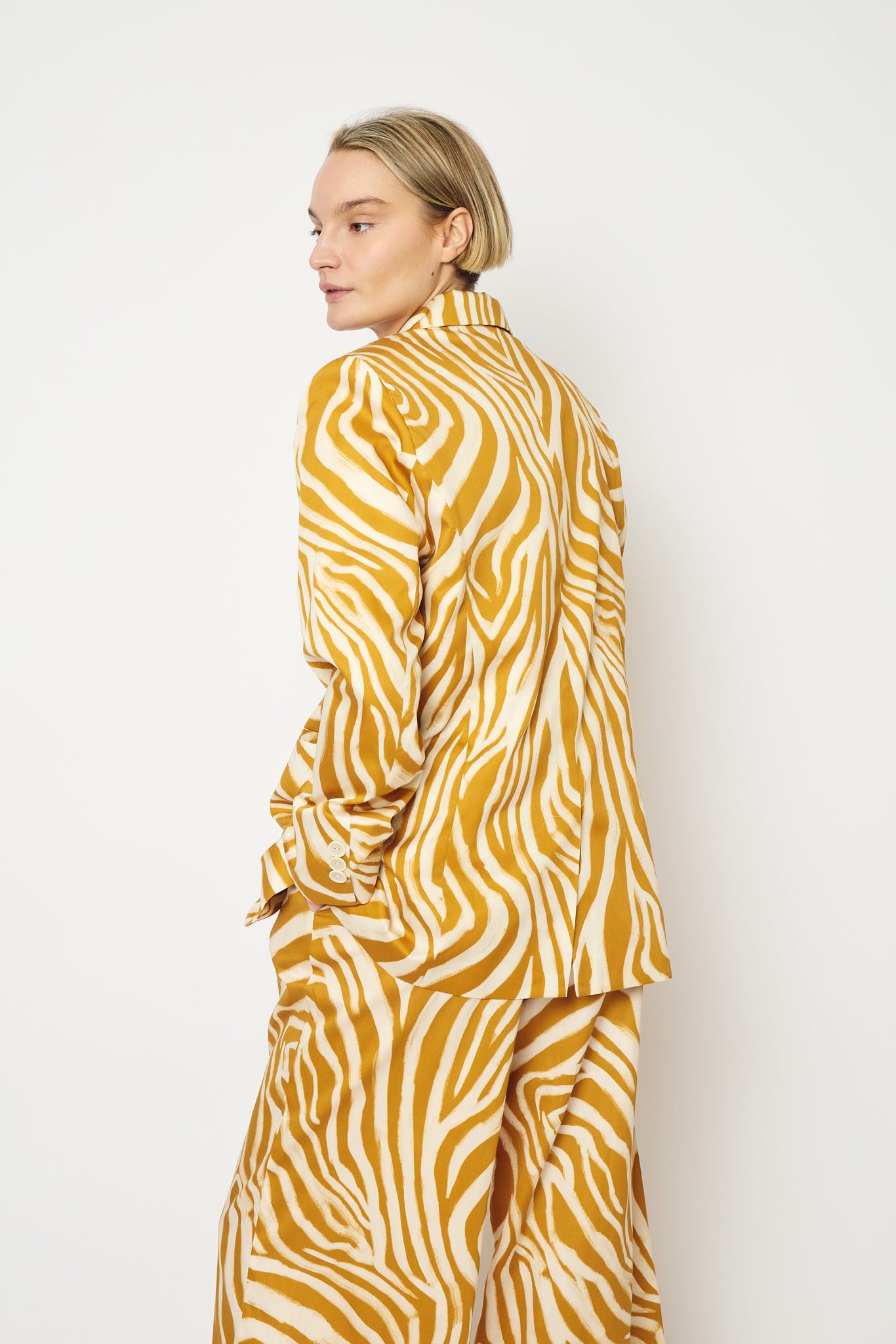 RE/BORN Antwerp Astro zebra print jacket Zebra Dark Blue