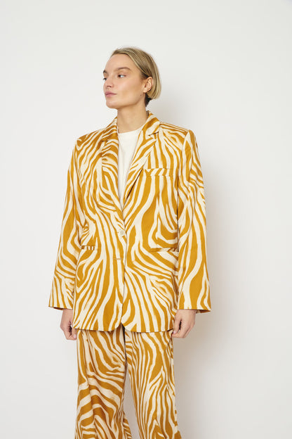 RE/BORN Antwerp Astro zebra print jacket Zebra Ochra