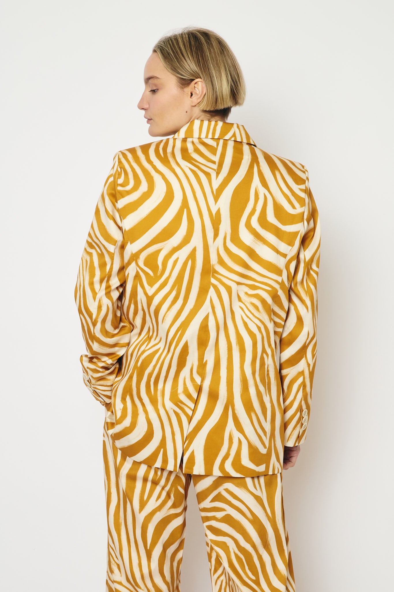RE/BORN Antwerp Astro zebra print jacket Zebra Ochra
