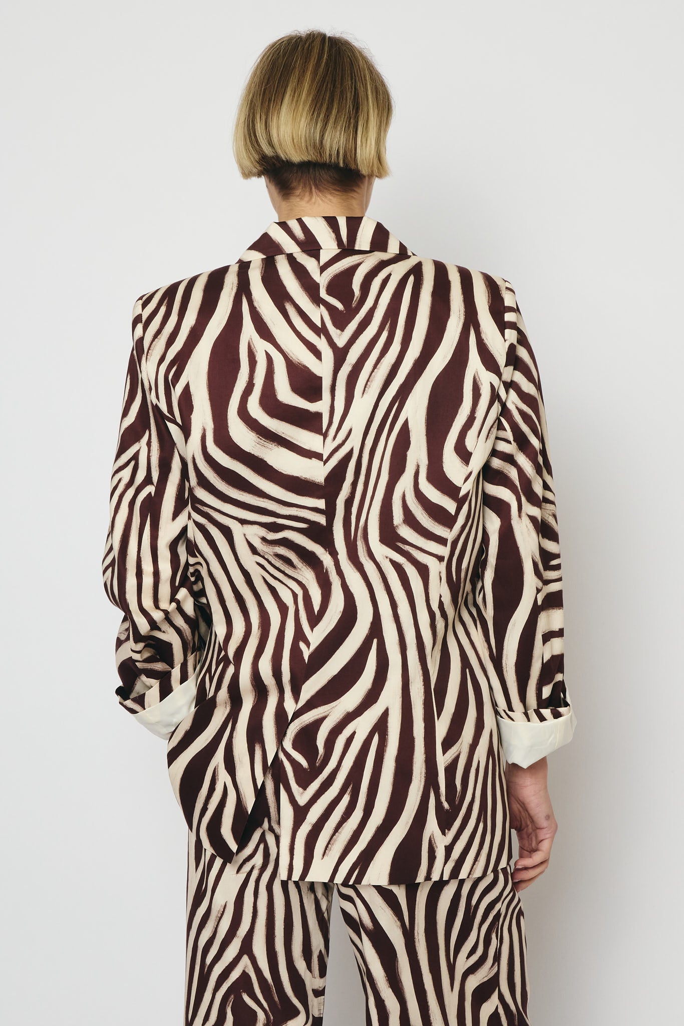RE/BORN Antwerp Astro zebra print jacket Zebra Vino/Brown