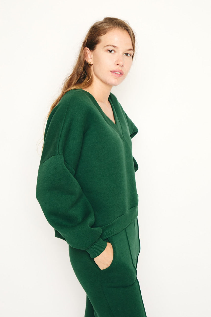RE/BORN Antwerp Athena sweater Forest Green