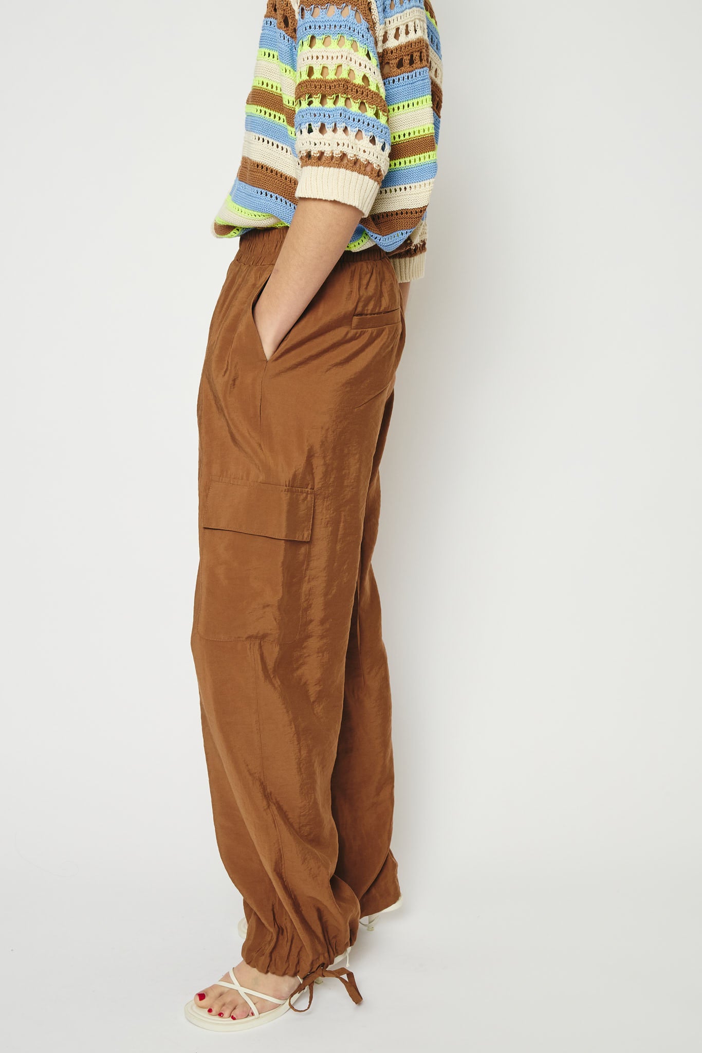 RE/BORN Antwerp Austin Casablanca Cupro trousers Camel