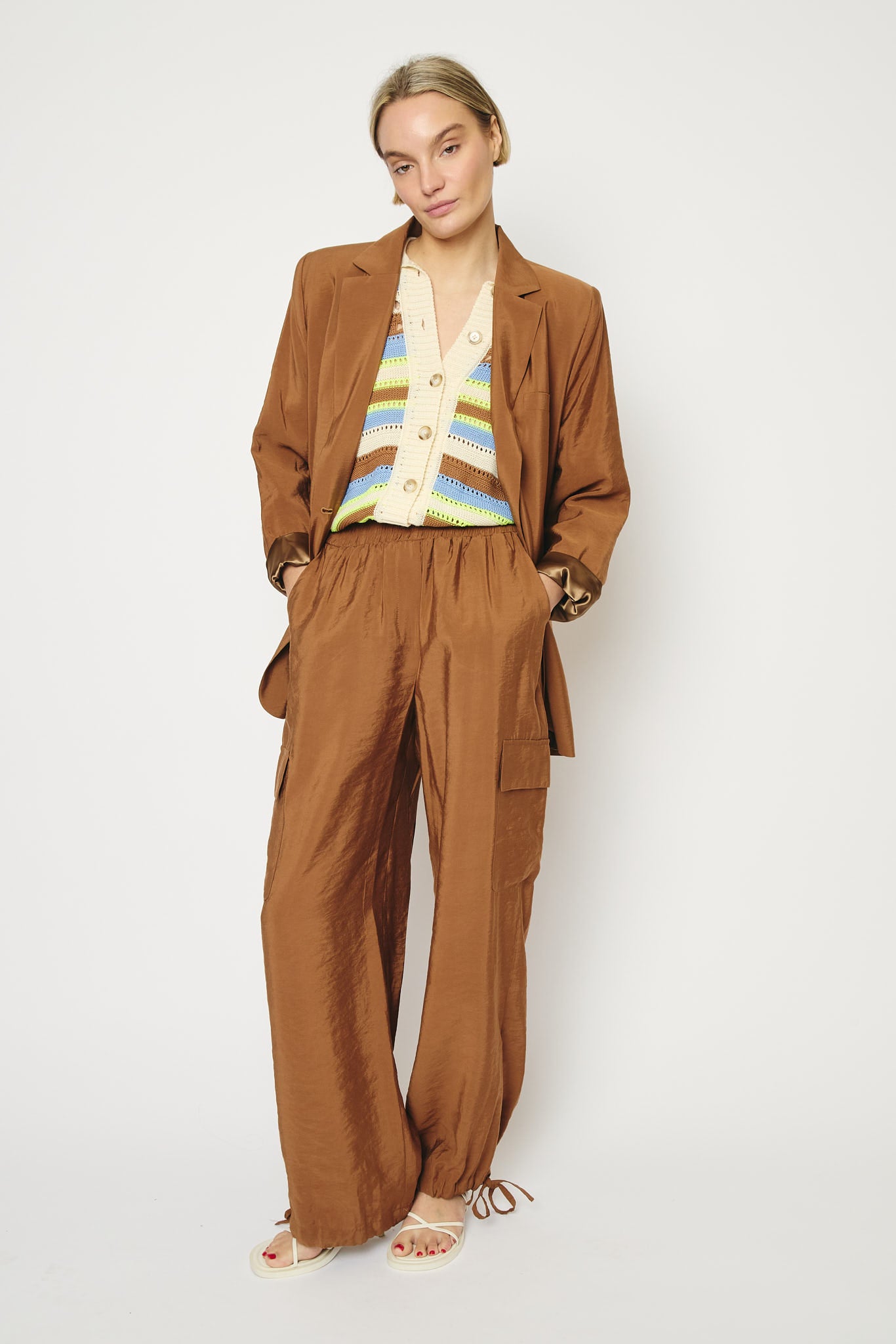 RE/BORN Antwerp Austin Casablanca Cupro trousers Camel