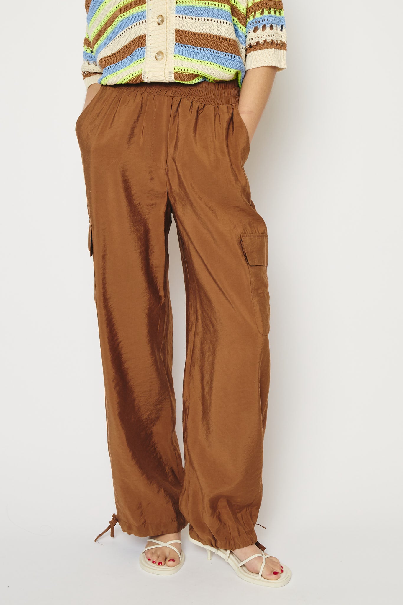 RE/BORN Antwerp Austin Casablanca Cupro trousers Camel