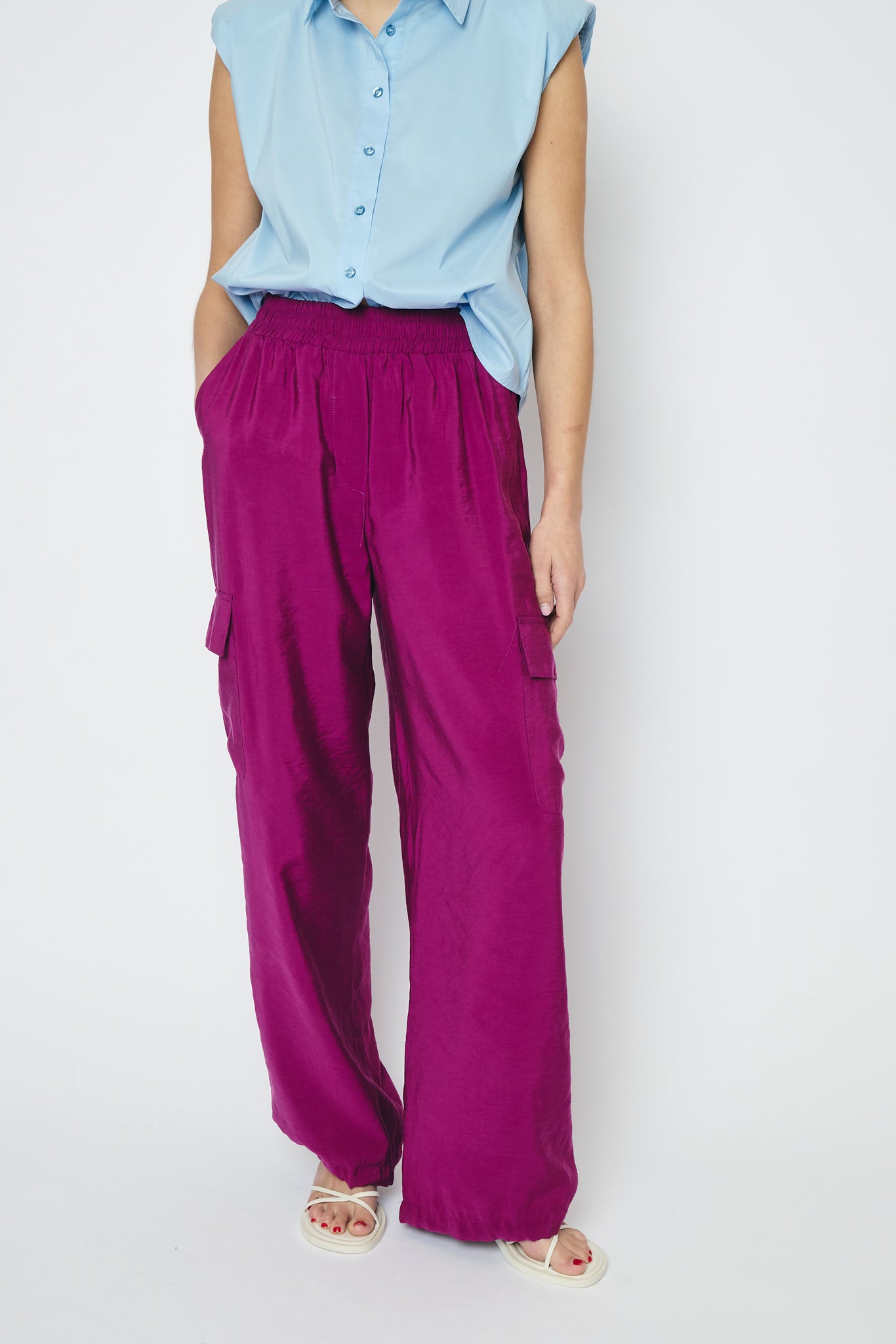 RE/BORN Antwerp Austin Casablanca Cupro trousers Orchid