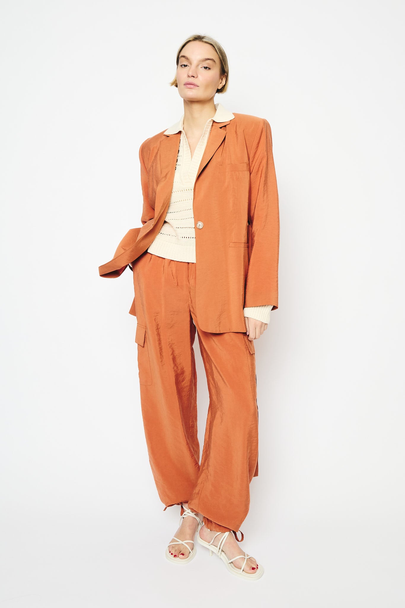 RE/BORN Antwerp Austin Casablanca Cupro trousers Tangine Orange