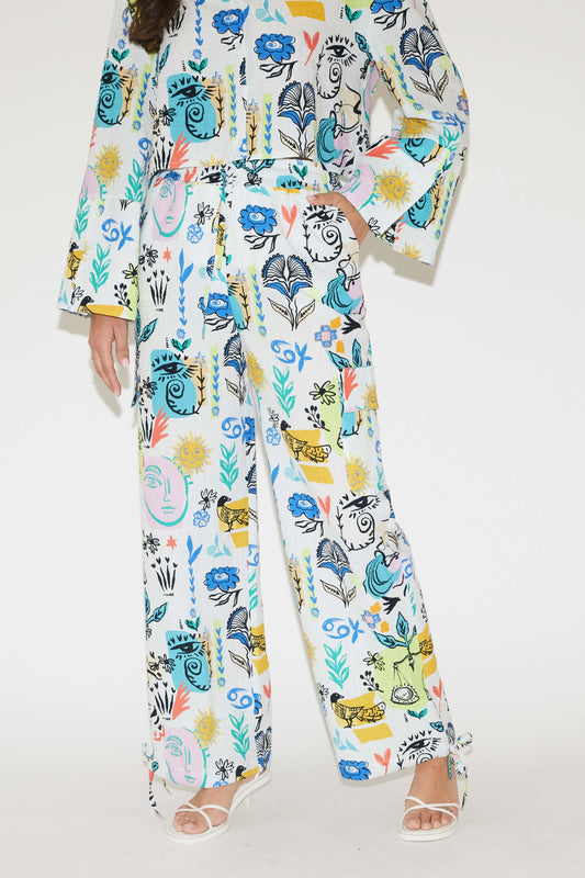 RE/BORN Antwerp Austin broek print  Silver