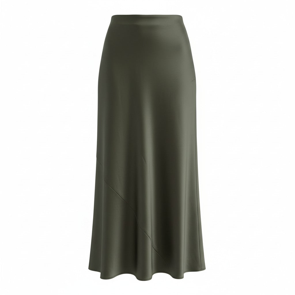 RE/BORN Antwerp Brigitte Satin skirt Hunter Green