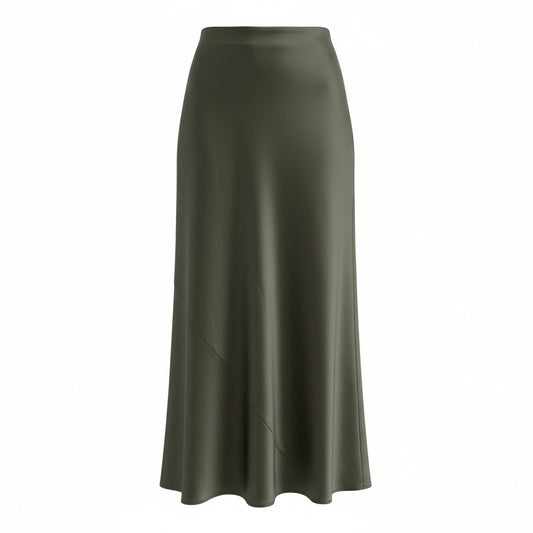 RE/BORN Antwerp Brigitte Satin skirt Hunter Green