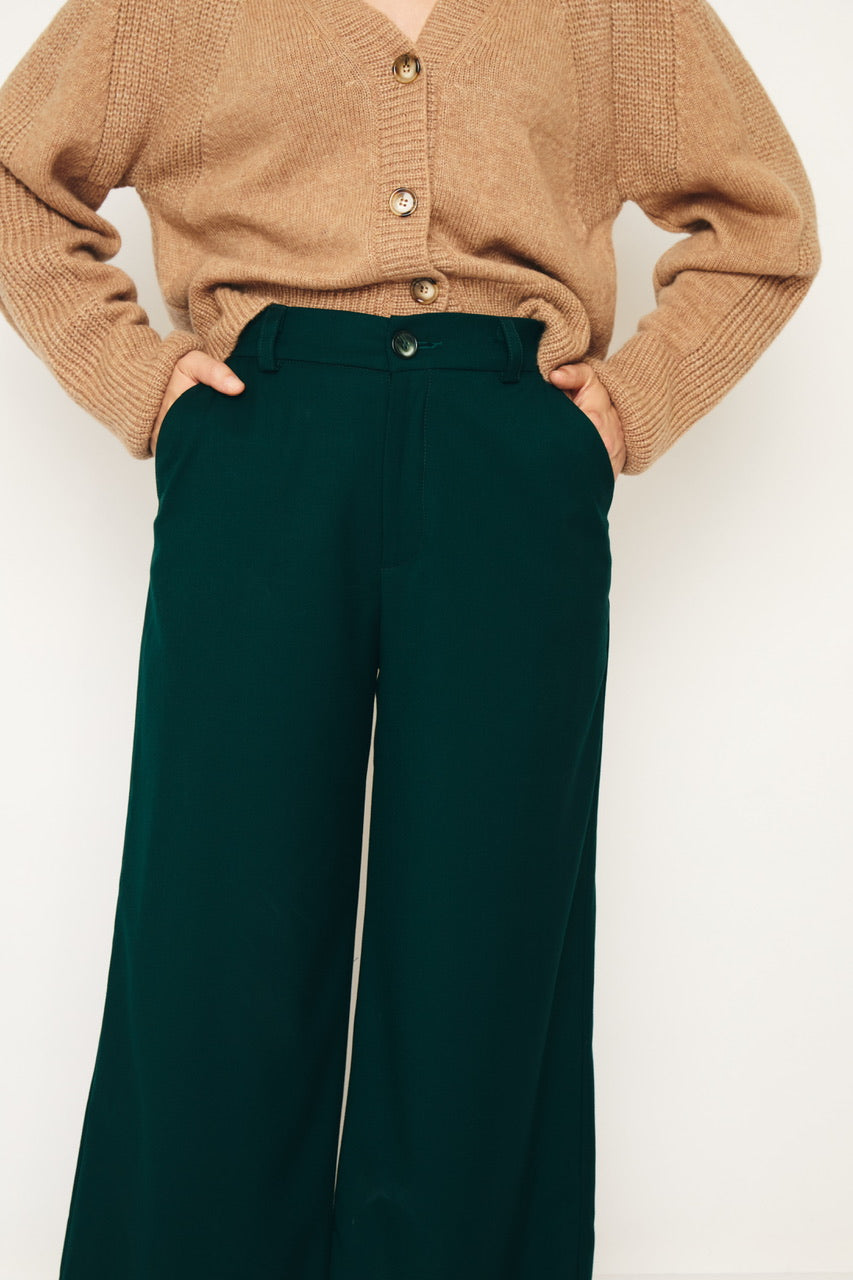 RE/BORN Antwerp Charlie Viscose trousers Forest Green