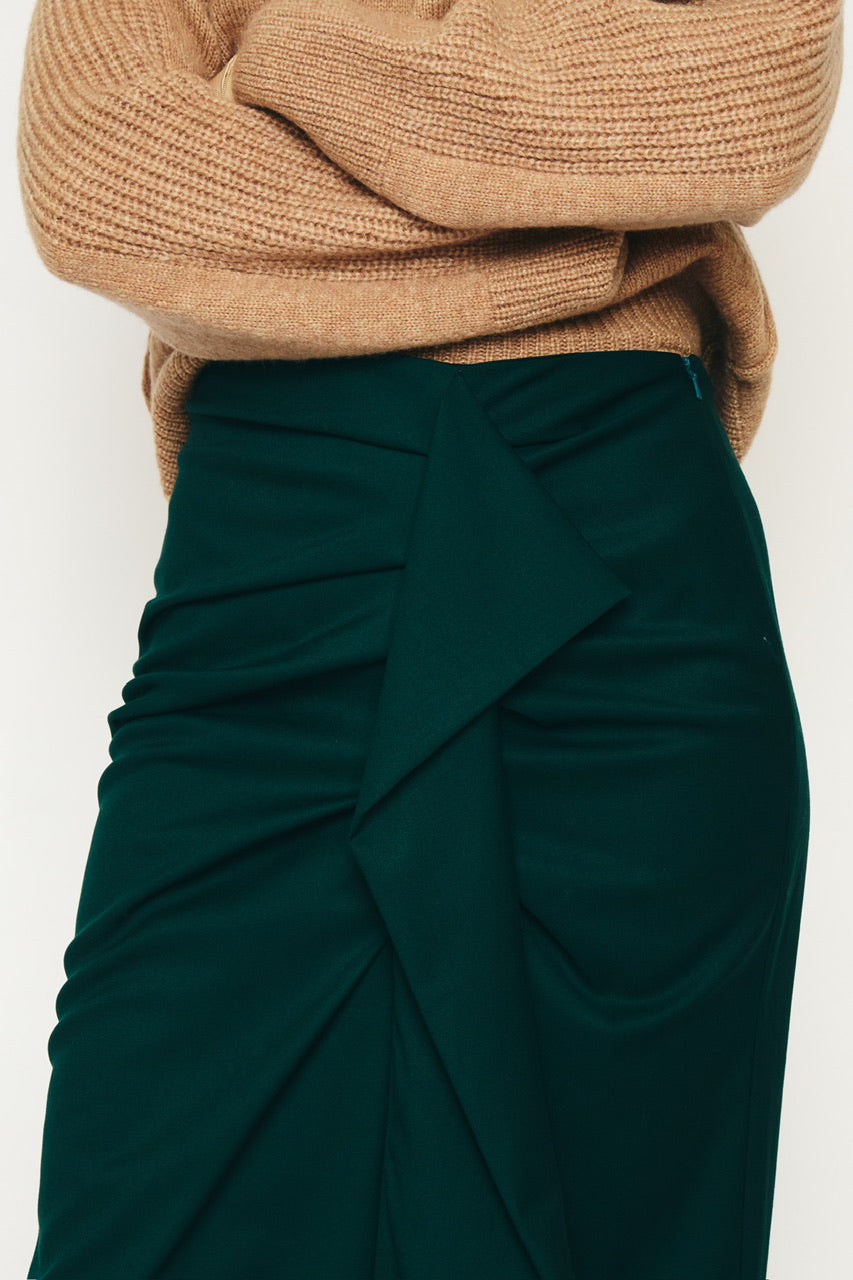 RE/BORN Antwerp Claudia Viscose skirt Forest Green