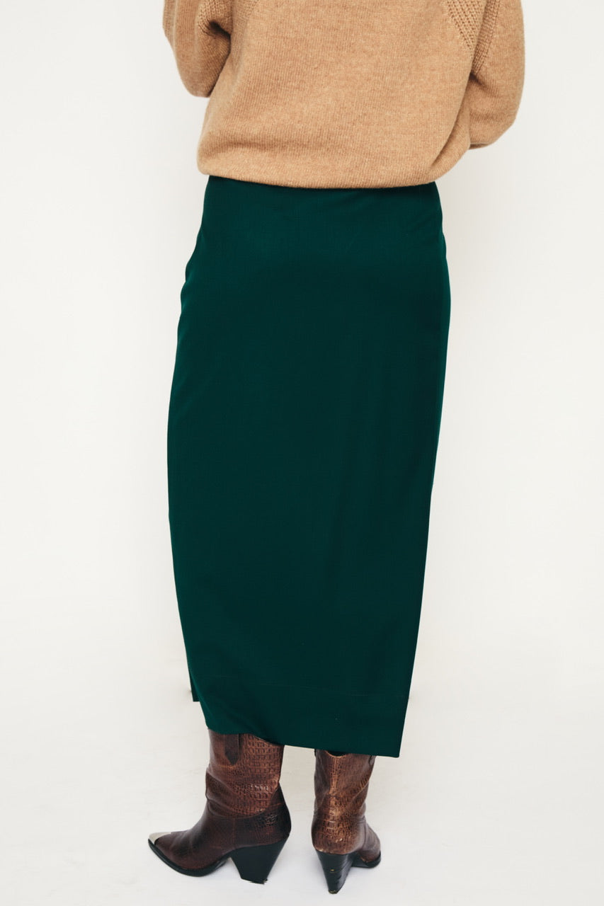 RE/BORN Antwerp Claudia Viscose skirt Forest Green