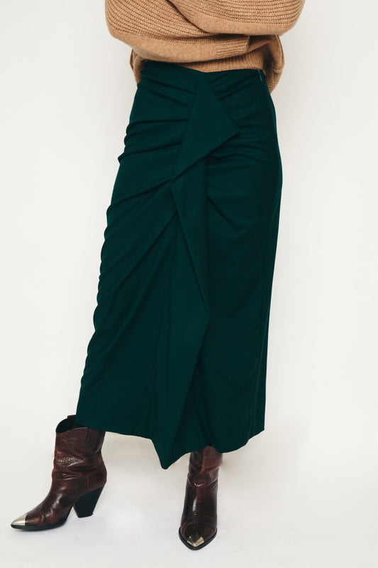 RE/BORN Antwerp Claudia Viscose skirt Forest Green