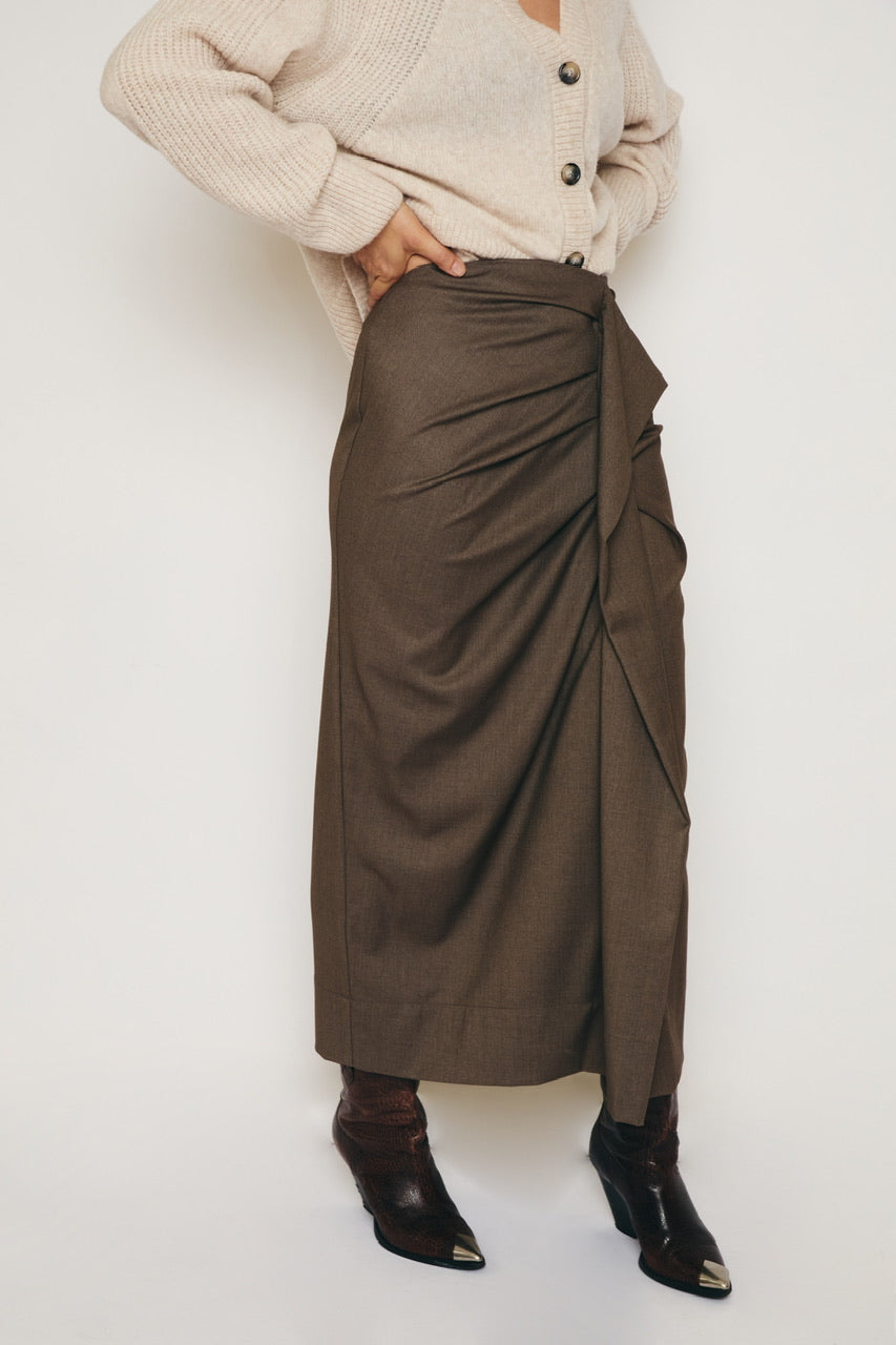 RE/BORN Antwerp Claudia Viscose skirt Taupe