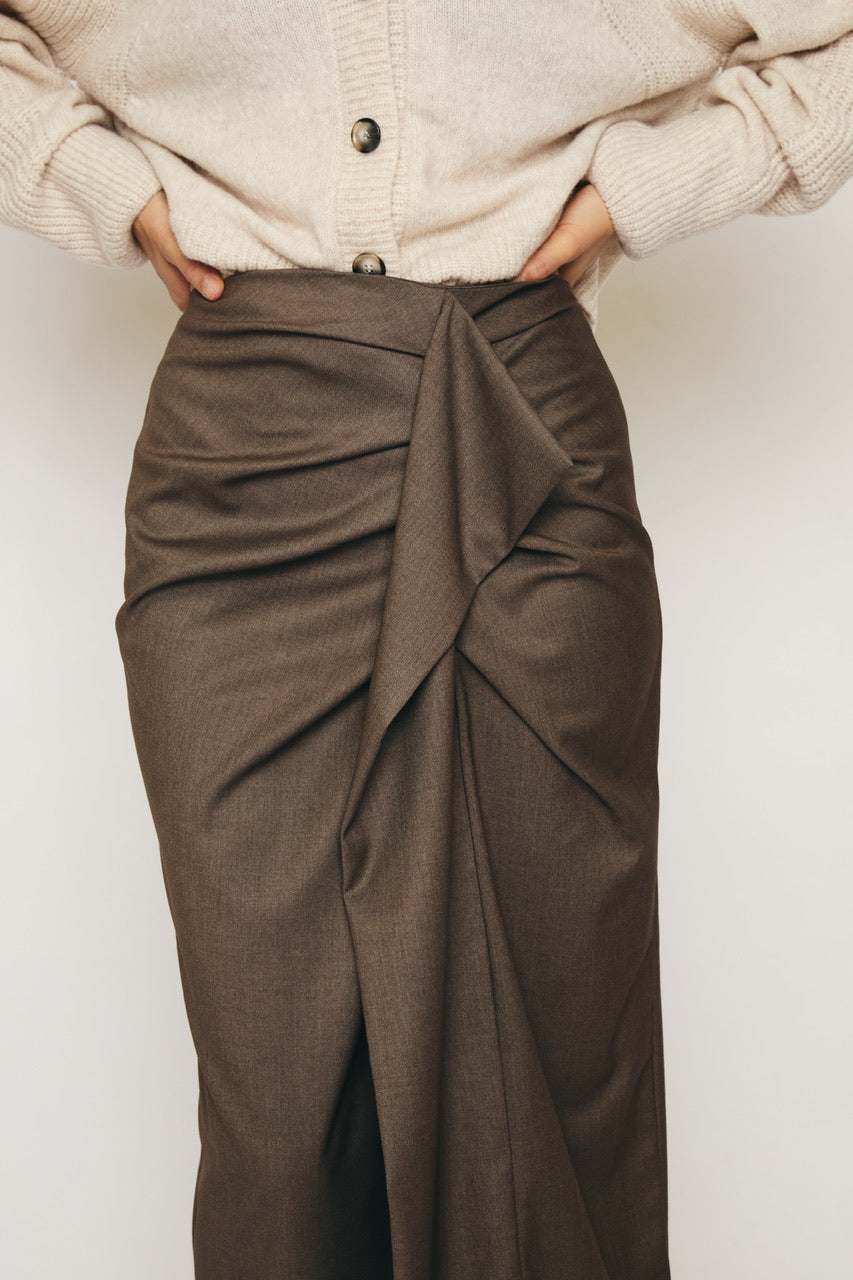 RE/BORN Antwerp Claudia Viscose skirt Taupe