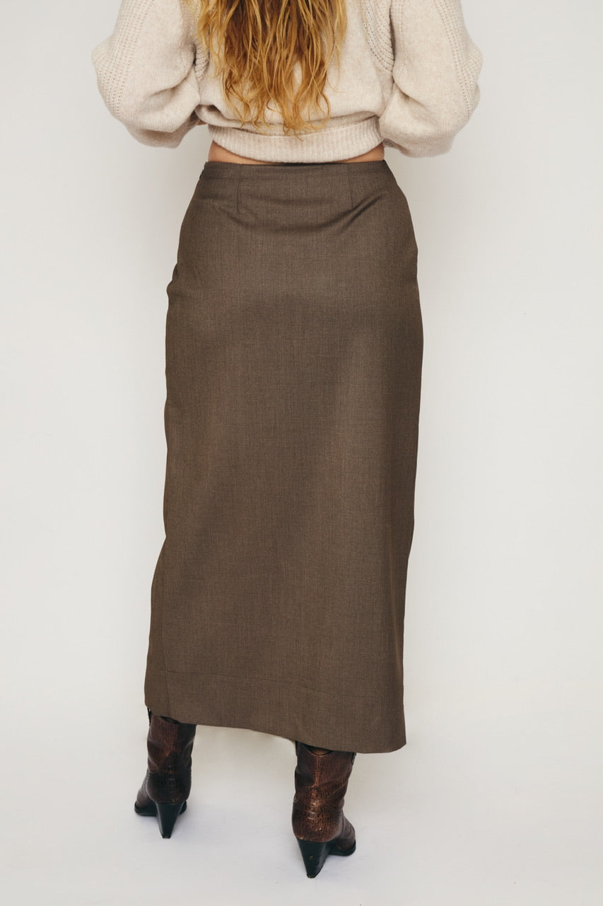 RE/BORN Antwerp Claudia Viscose skirt Taupe