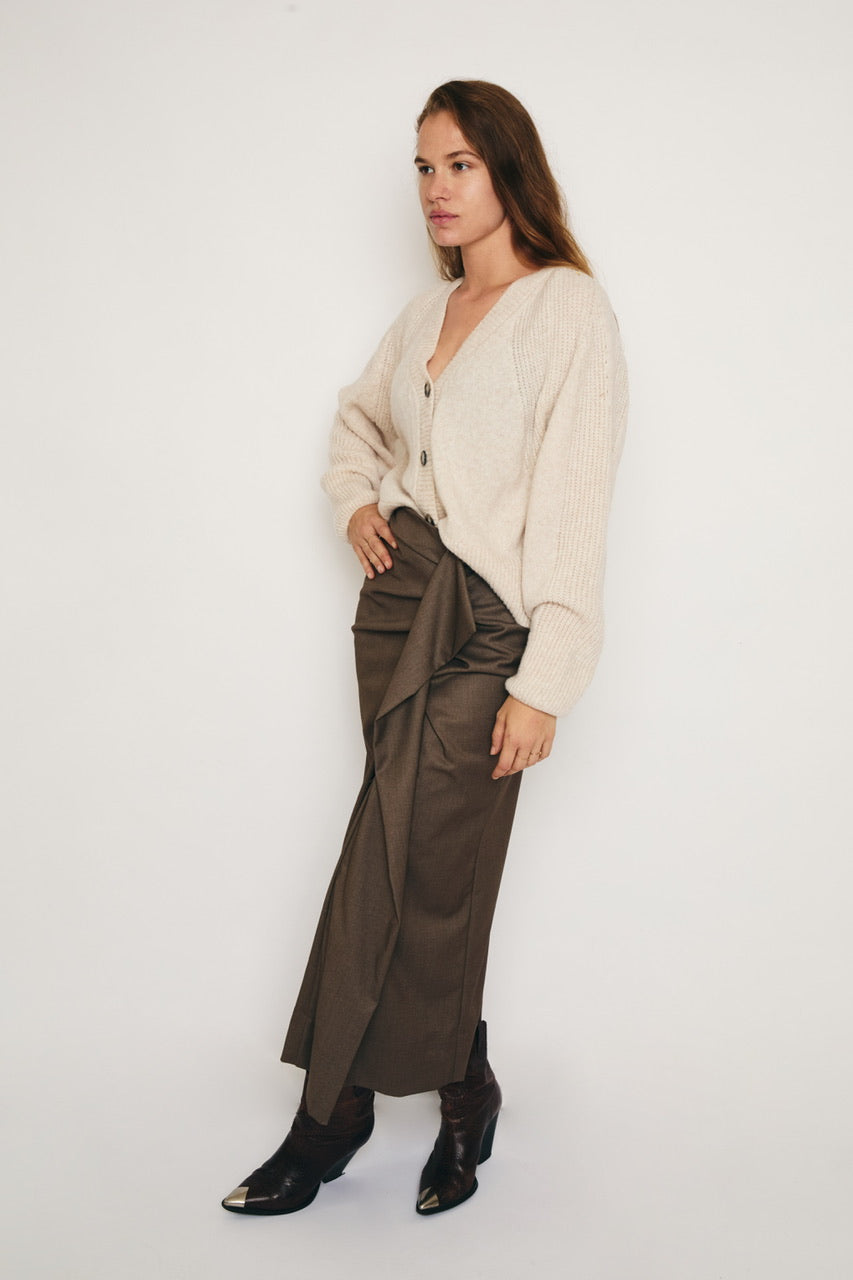 RE/BORN Antwerp Claudia Viscose skirt Taupe
