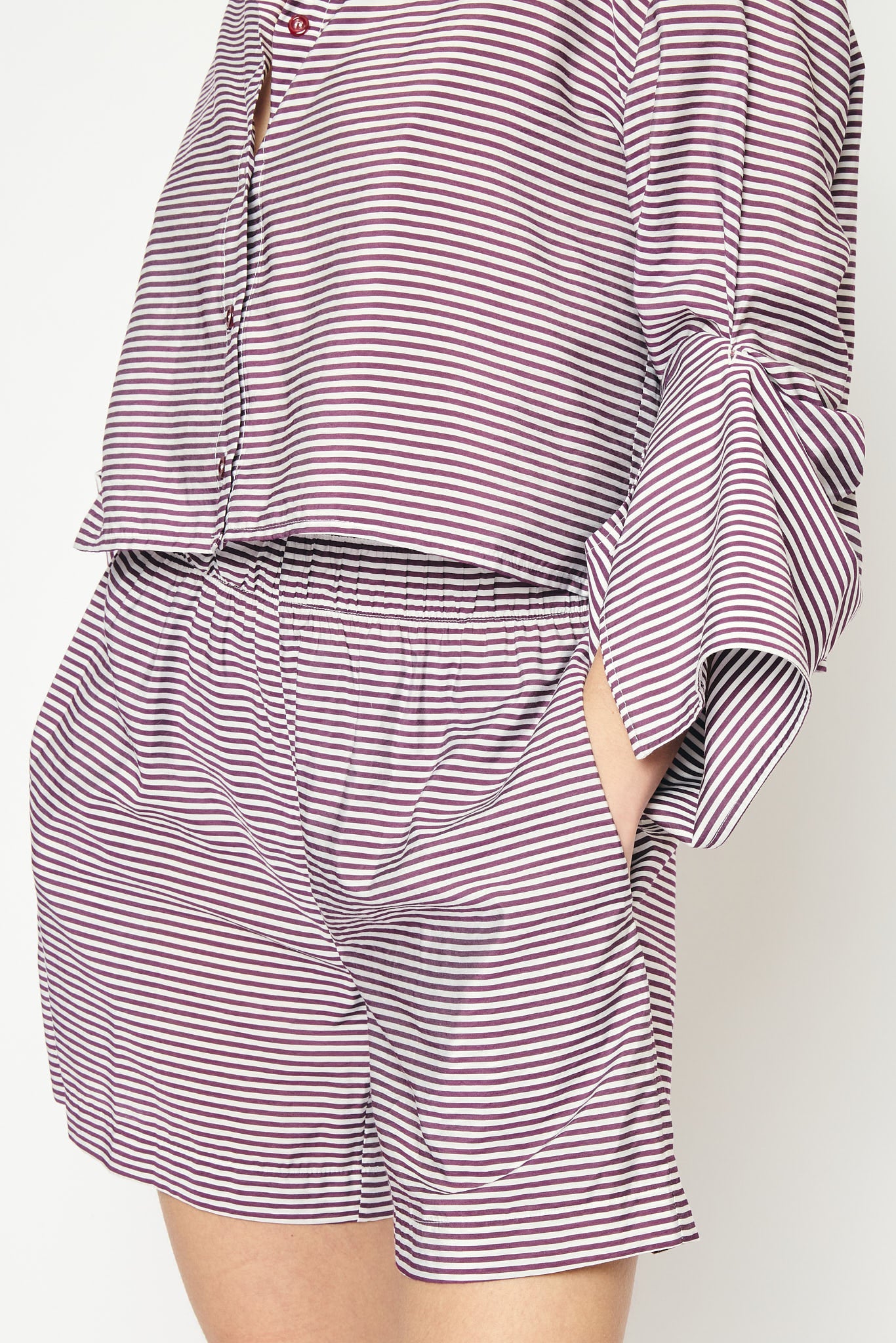 RE/BORN Antwerp Dea Cotton stripe trousers Vino