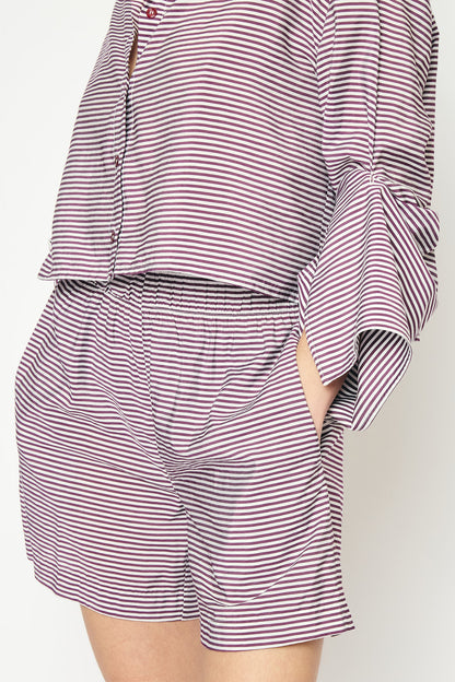 RE/BORN Antwerp Dea Cotton stripe trousers Vino