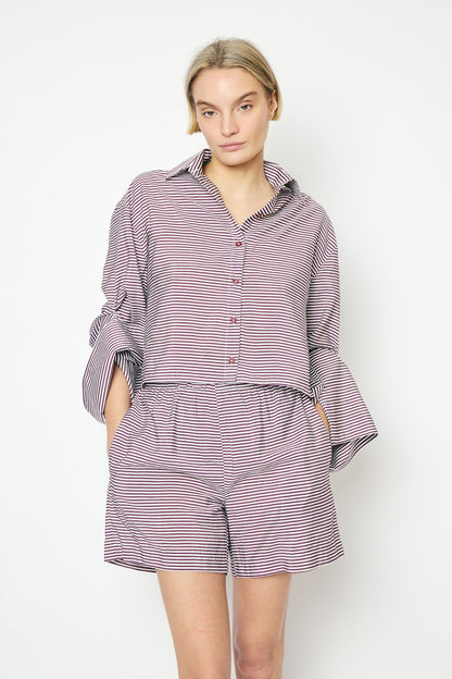 RE/BORN Antwerp Dea Cotton stripe trousers Vino