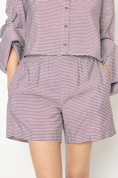 RE/BORN Antwerp Dea Cotton stripe trousers Vino