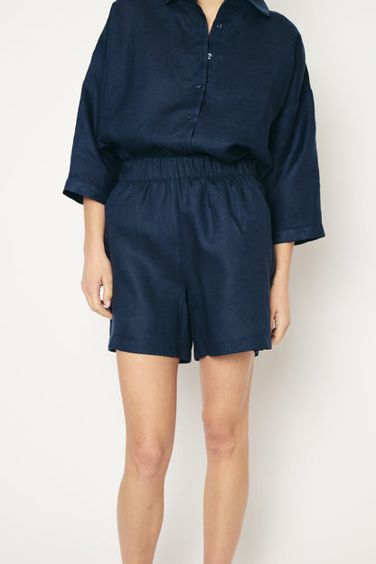 RE/BORN Antwerp Dea Evergreen Linen trousers Dark Blue