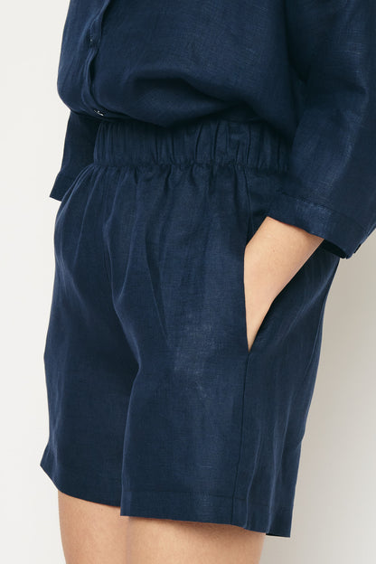 RE/BORN Antwerp Dea Evergreen Linen trousers Dark Blue