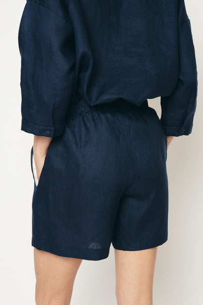 RE/BORN Antwerp Dea Evergreen Linen trousers Dark Blue