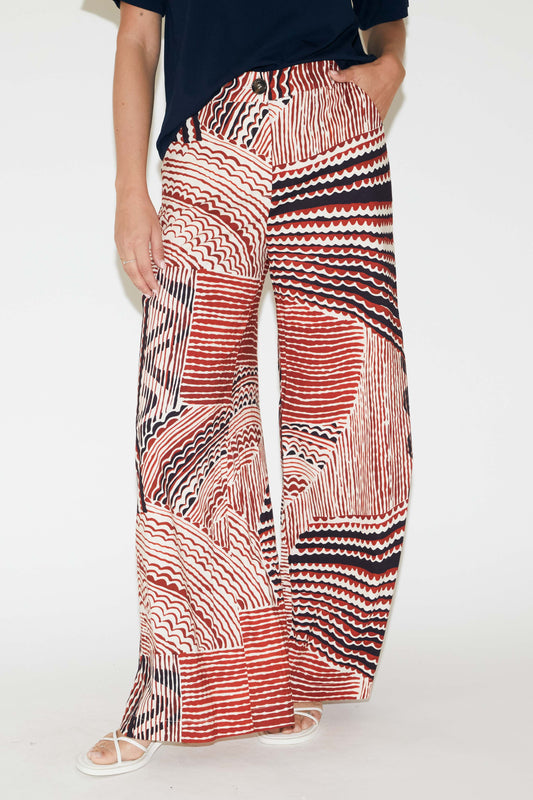 RE/BORN Antwerp Eleanor Abstract Print trousers Abstract Geometry Rust