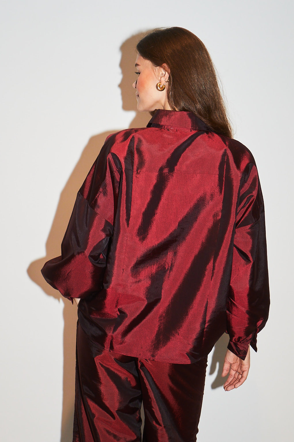 RE/BORN Antwerp Flora Taffeta blouse/ top Vino