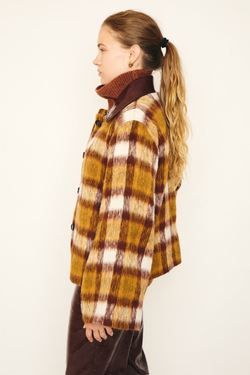 RE/BORN Antwerp Kaia coat Brown Check