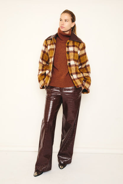 RE/BORN Antwerp Kaia coat Brown Check