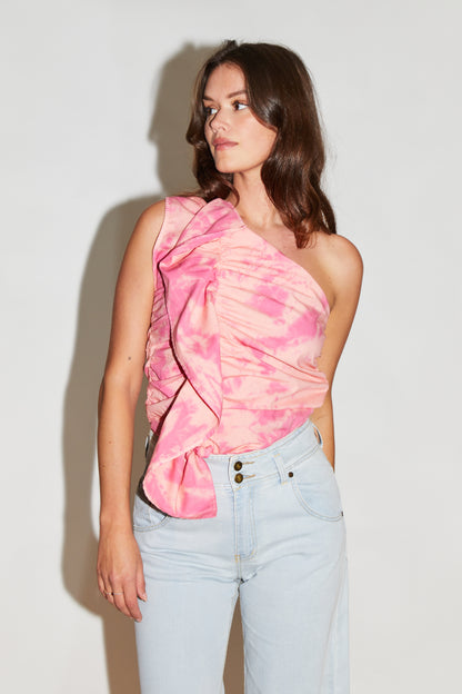 RE/BORN Antwerp Kendra blouse/ top Tie Dye Pink