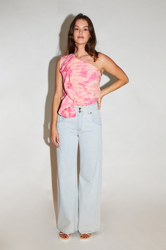 RE/BORN Antwerp Kendra blouse/ top Tie Dye Pink