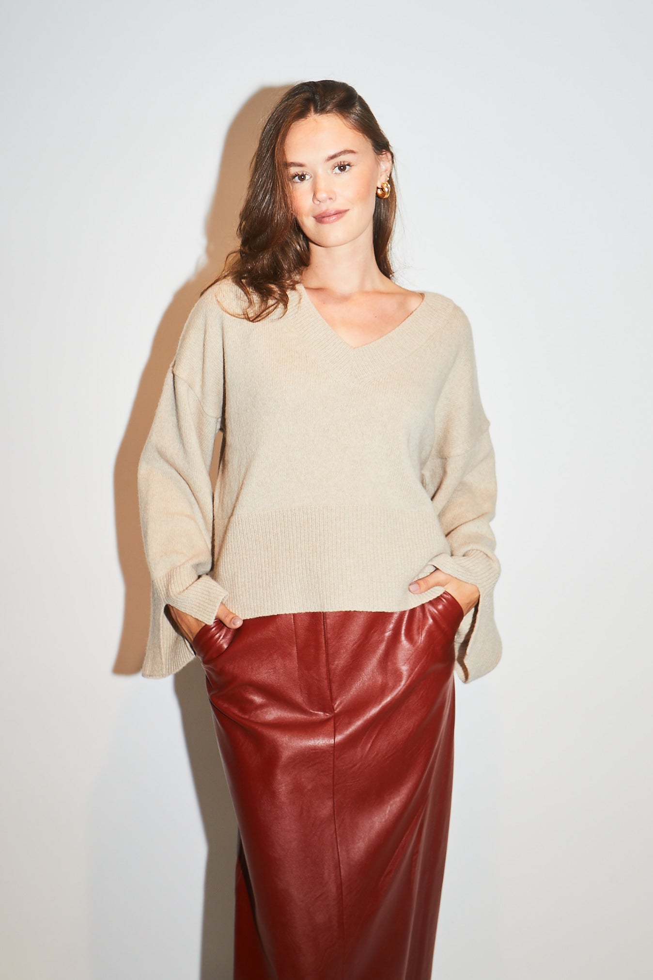 RE/BORN Antwerp Liv sweater Beige