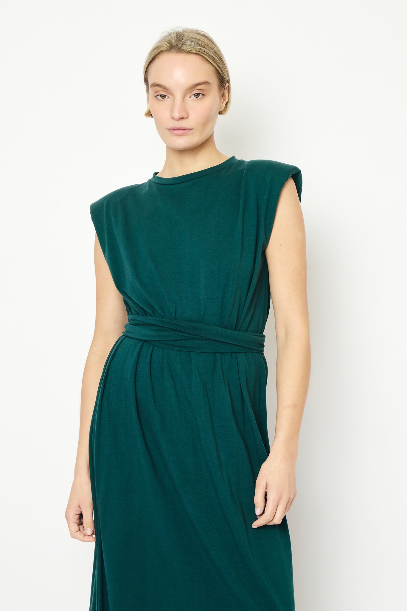 RE/BORN Antwerp Madeline dress Forest Green