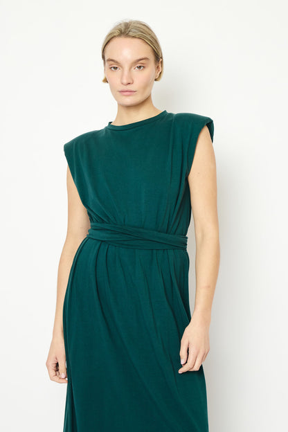 RE/BORN Antwerp Madeline dress Forest Green