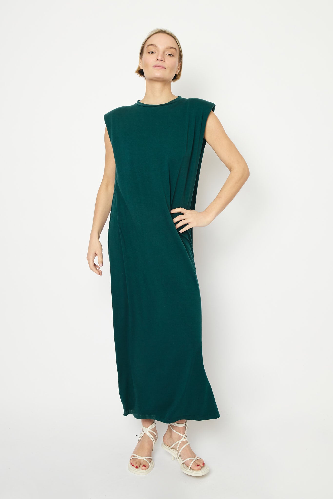 RE/BORN Antwerp Madeline dress Forest Green