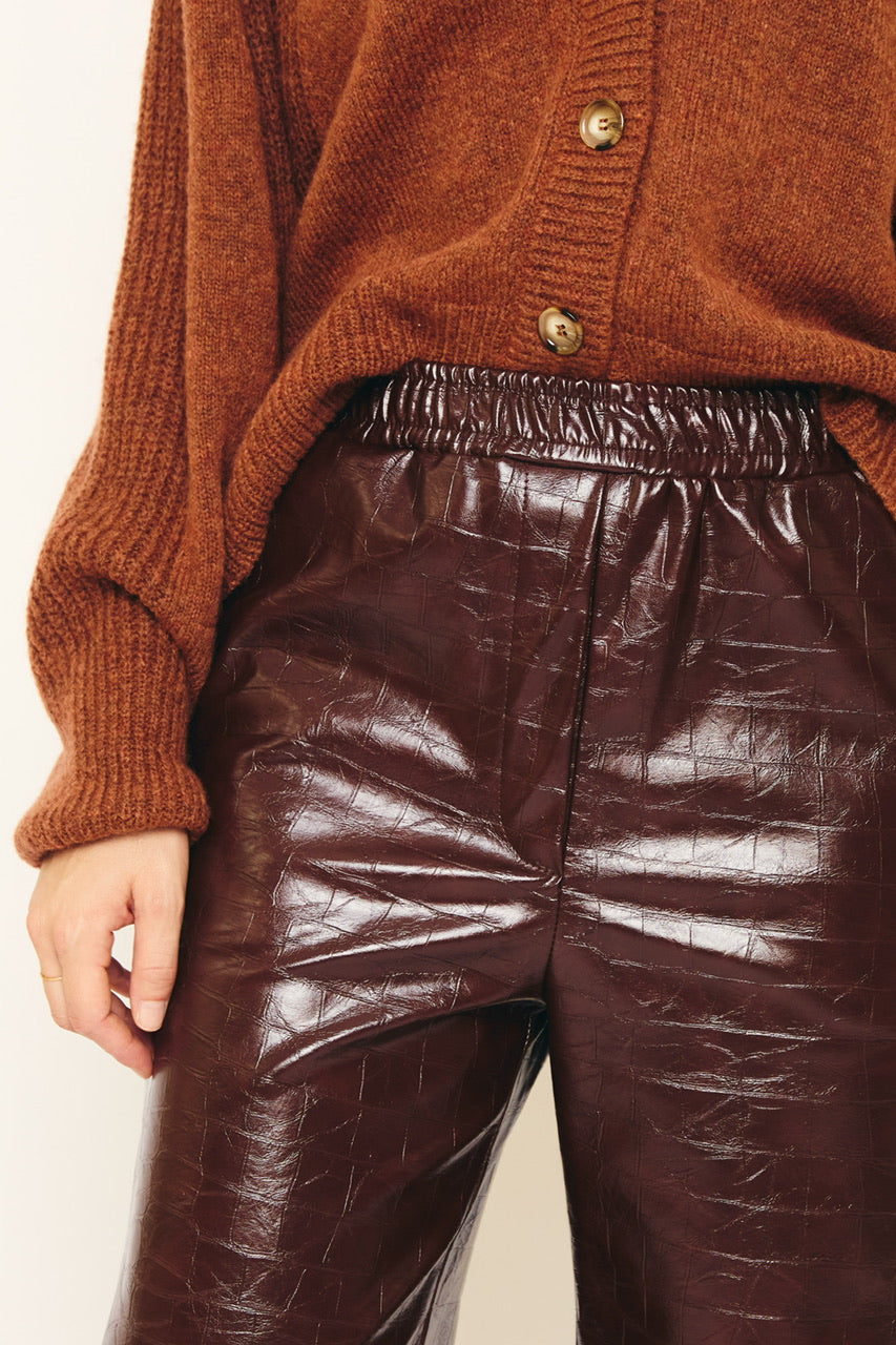 RE/BORN Antwerp Maggy Croco trousers Croco Brown