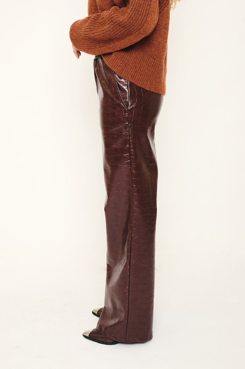 RE/BORN Antwerp Maggy Croco trousers Croco Brown