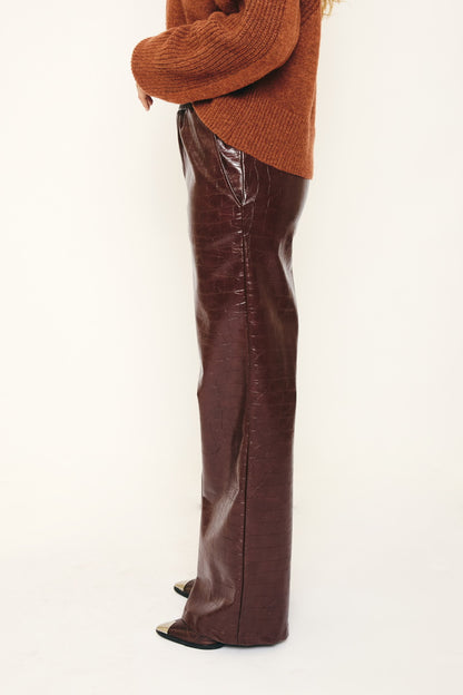 RE/BORN Antwerp Maggy Croco trousers Croco Brown