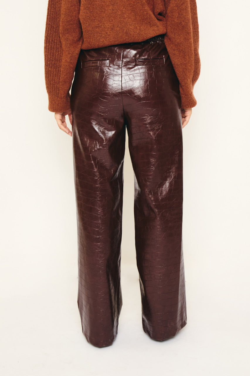 RE/BORN Antwerp Maggy Croco trousers Croco Brown
