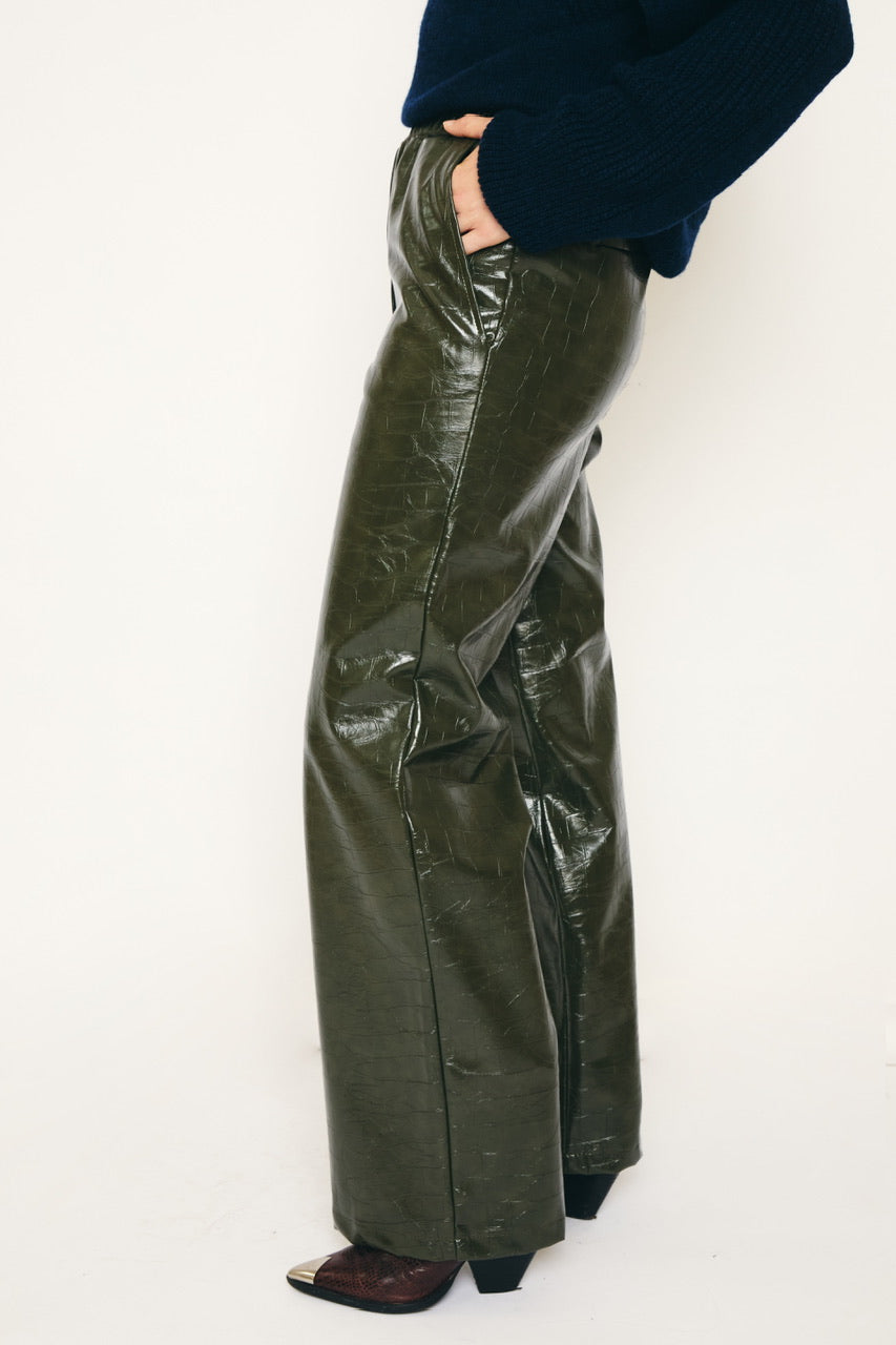 RE/BORN Antwerp Maggy Croco trousers Croco Military