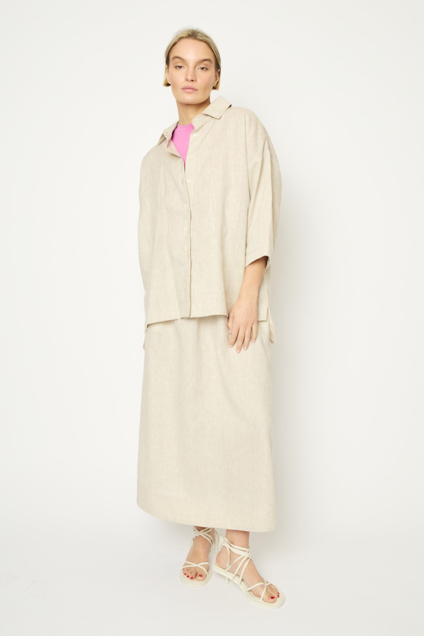 RE/BORN Antwerp Maïté Evergreen Linen shirt