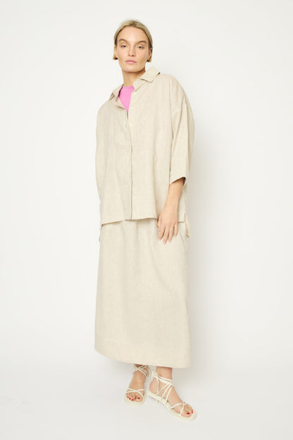 RE/BORN Antwerp Maïté Evergreen Linen shirt