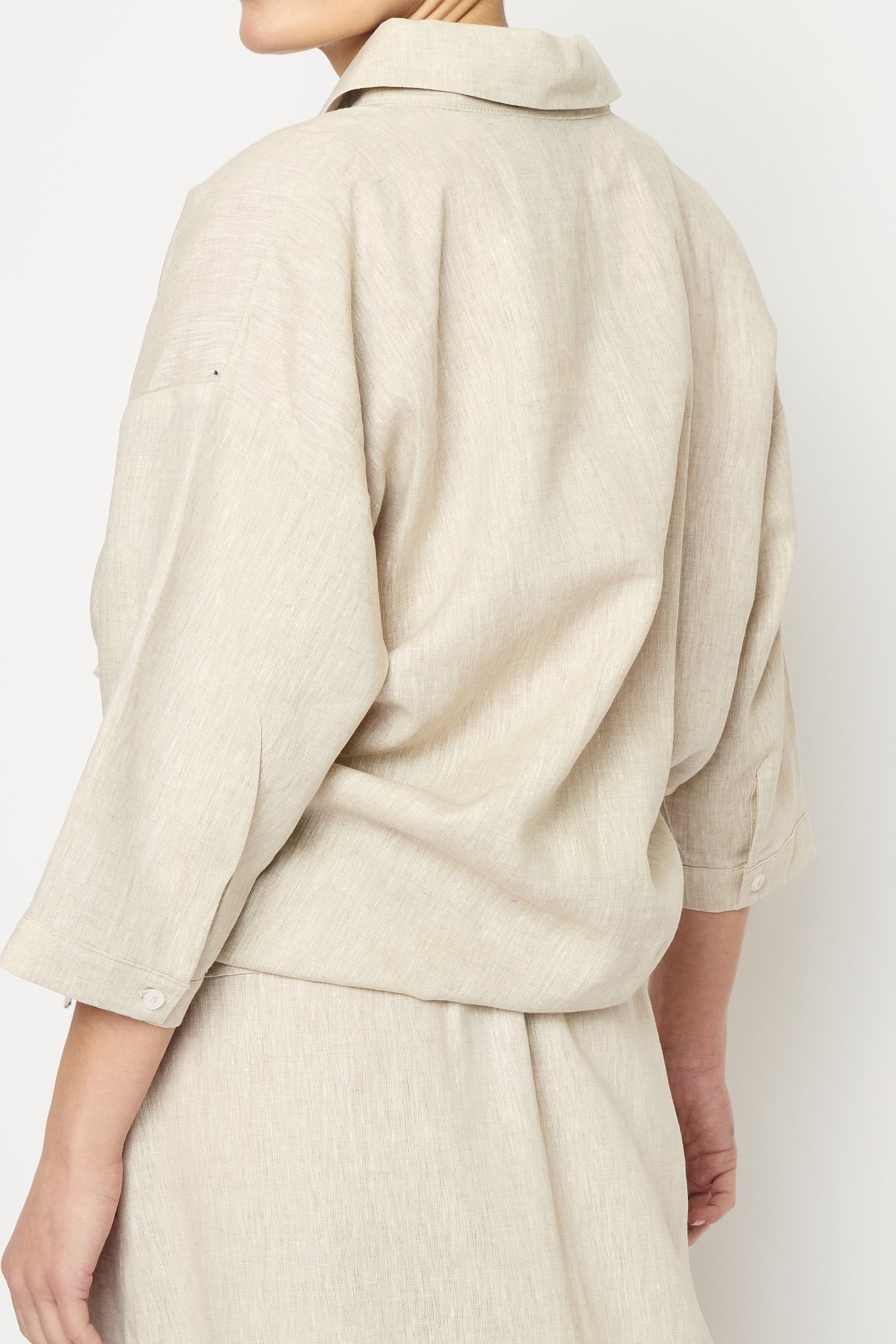 RE/BORN Antwerp Maïté Evergreen Linen shirt Raw Linen